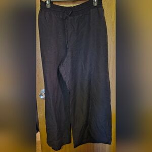 Black Pull On NEW Lane Bryant Wide Leg High Rise Pants Plus Size 26 28 Linen